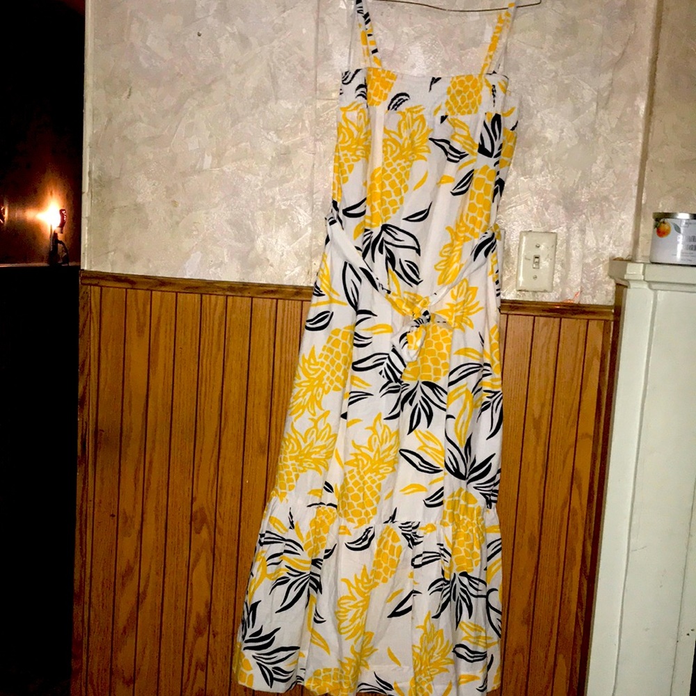 Black,yellow & white Cleo pineapple sundress